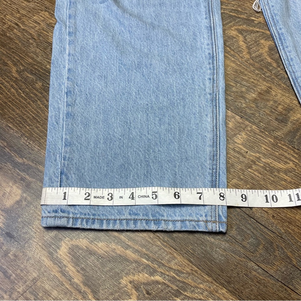 American Eagle Distressed 90s Straight Denim Jeans Womens 16 Destroyed Ripped - Picture 5 of 10